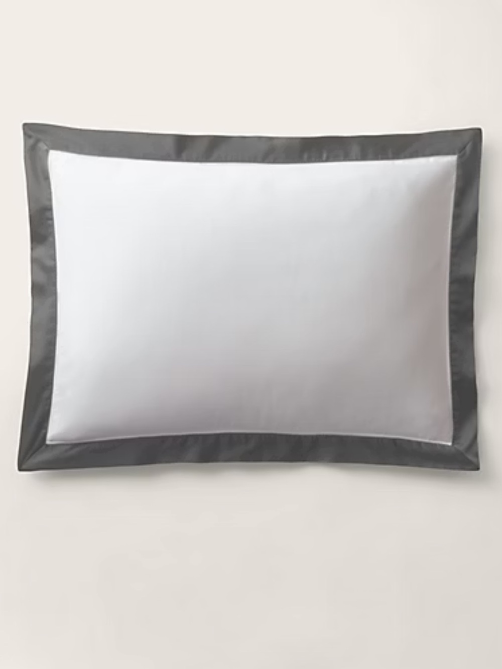Ralph Lauren Home Organic Cotton Sateen Border Sham King Size Graphite Luxury
